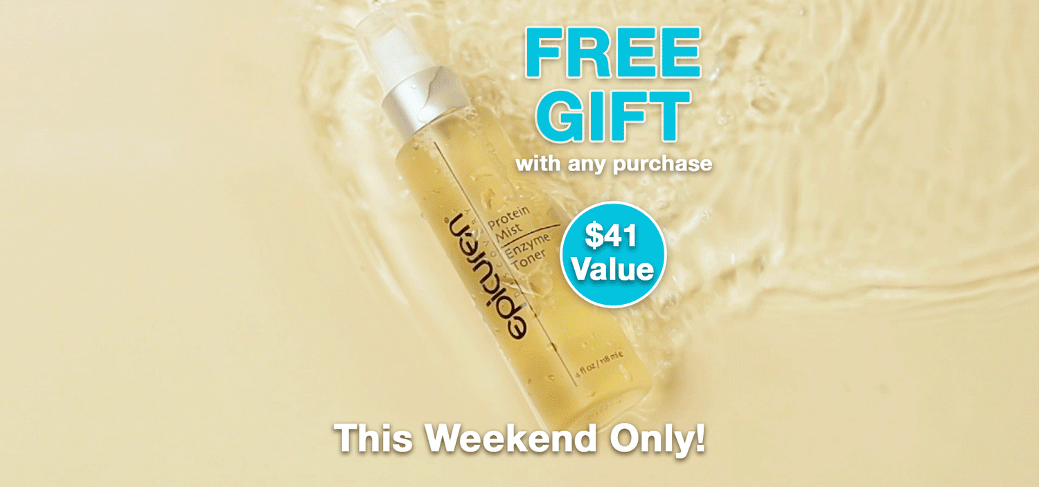 Protein Mist Bottle That has text that says Free Gift With any Purchase