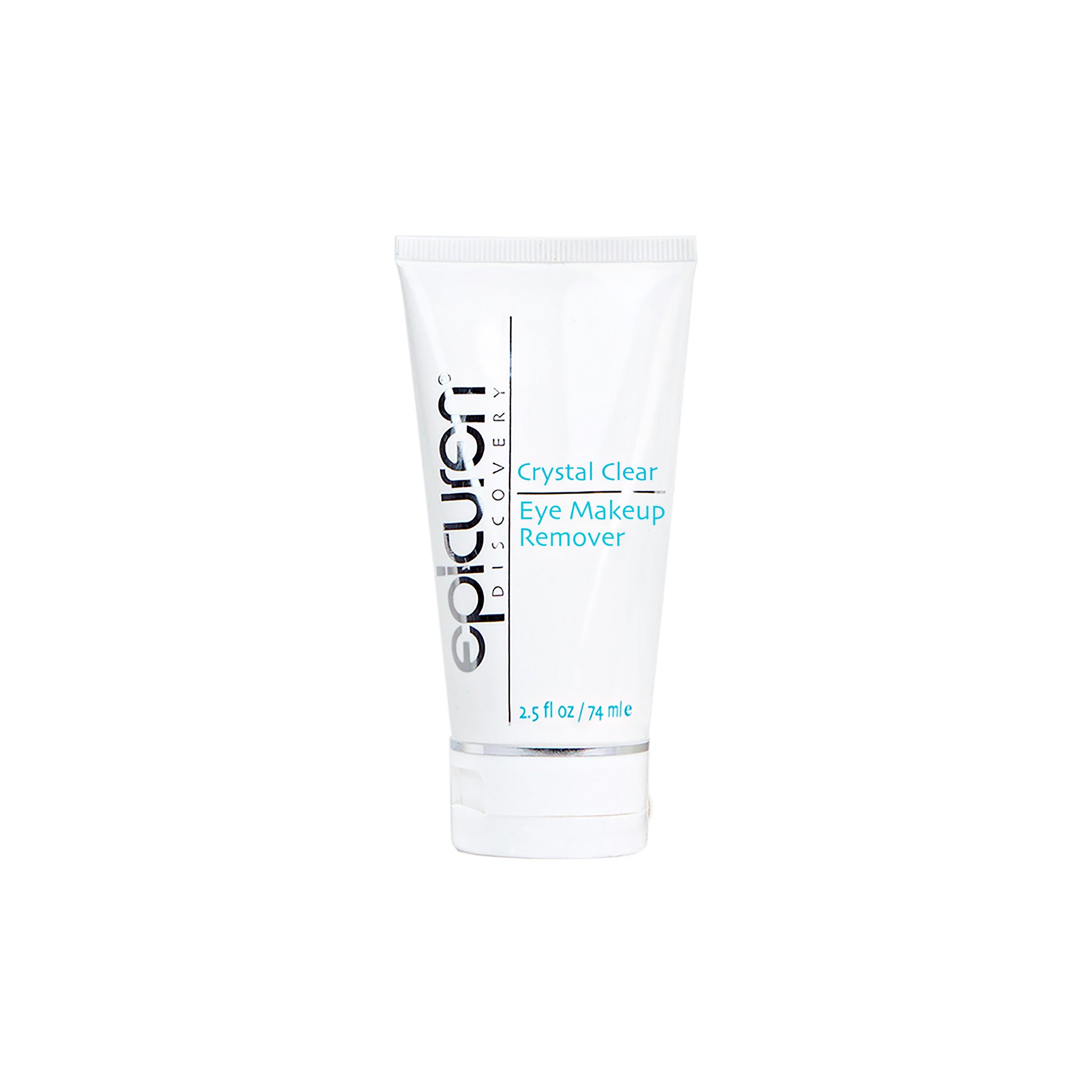 Front view of a bottle of Crystal Clear Eye Makeup Remover from Epicuren Discovery.