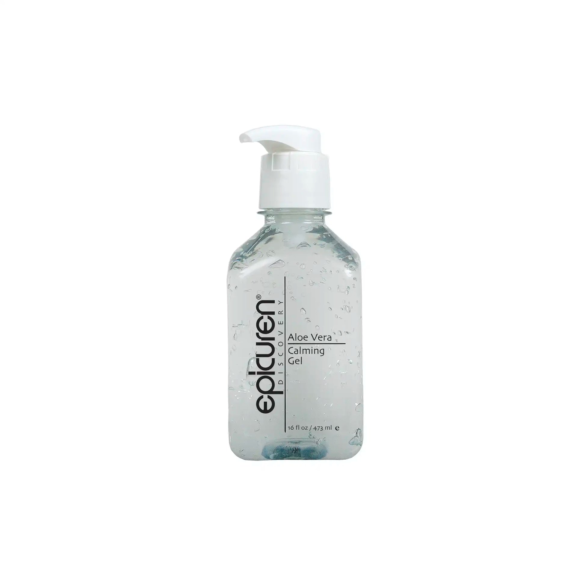 Epicuren Discovery Aloe Vera Calming Gel bottle with pump dispenser on a white background