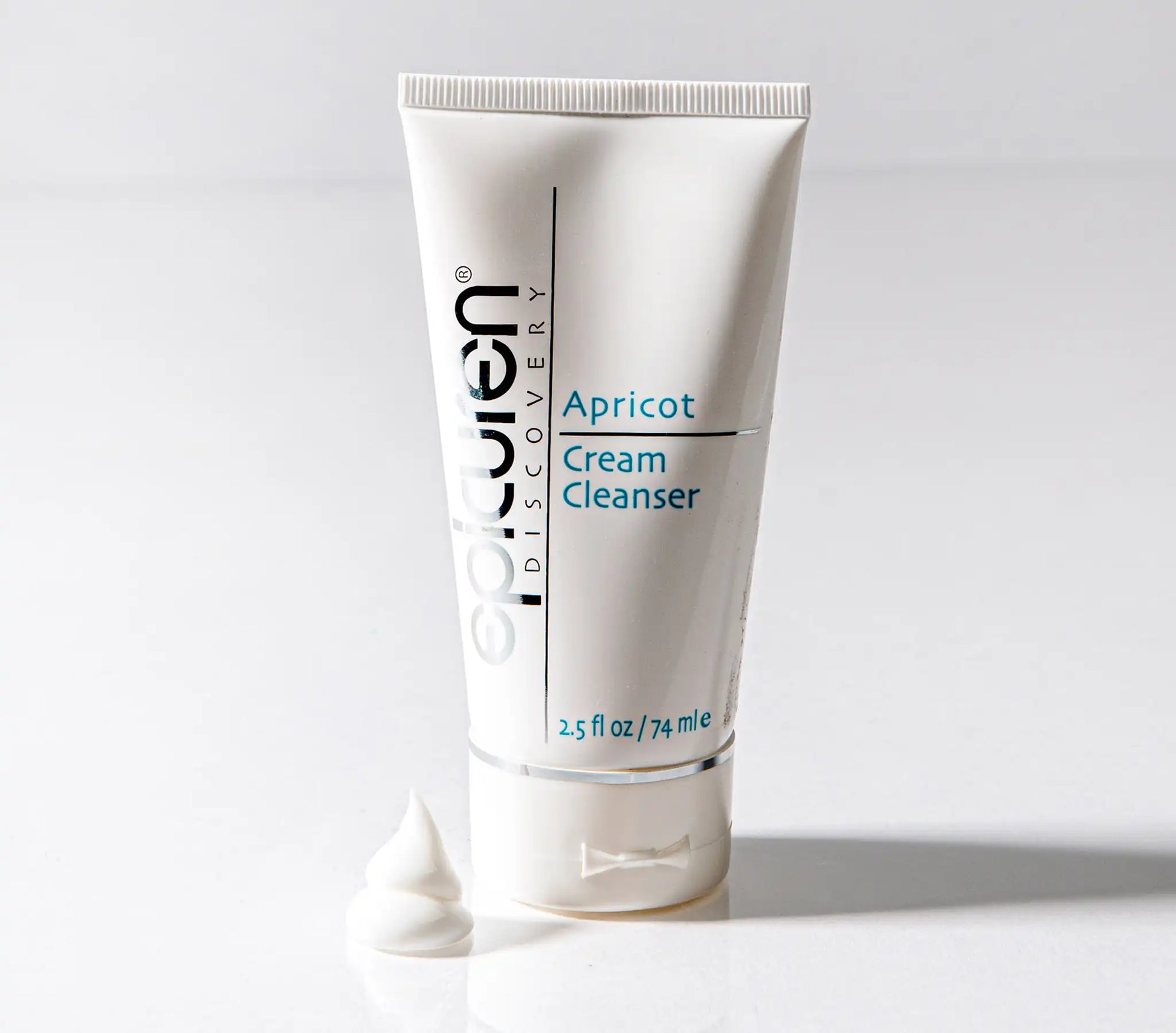 Tube of Apricot Cream Cleanser on a light gray background