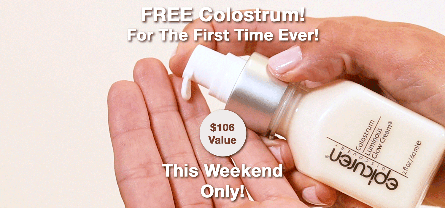 Animated Gif of a bottle of Colostrum being pumped into a women's hand