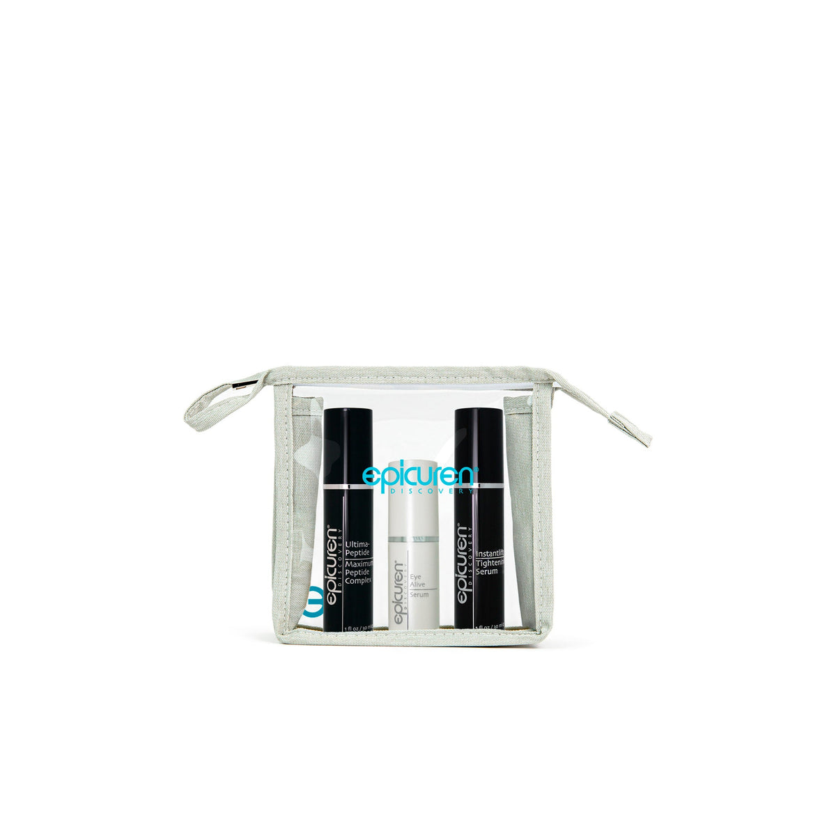 A clear plastic pouch containing Epi Onyx - Mature Signs of Aging Kit
