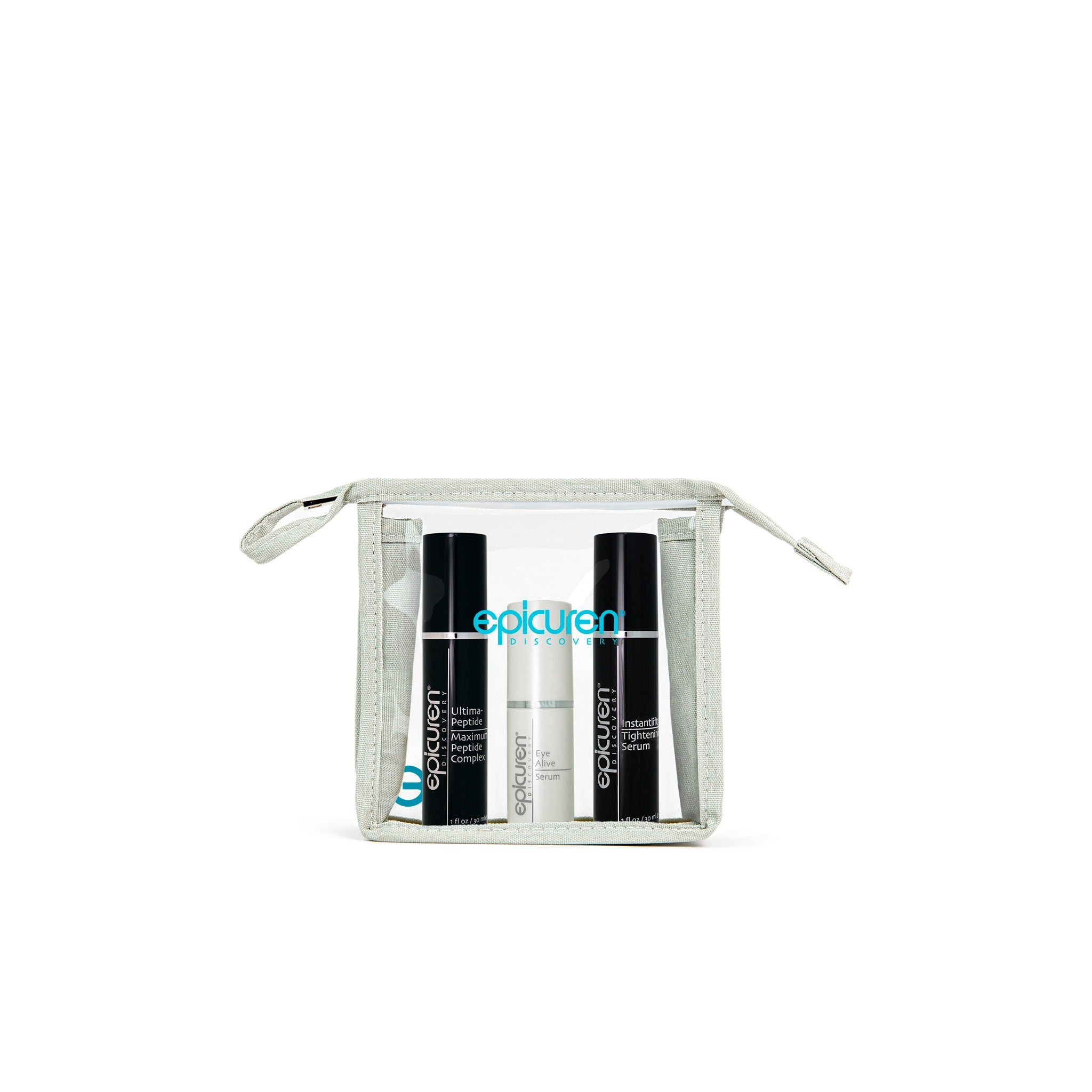 A clear plastic pouch containing Epi Onyx - Mature Signs of Aging Kit

