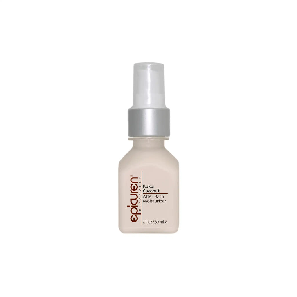 A bottle of Kukui Coconut After Bath Body Moisturizer.