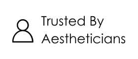 Logo with a silhouette of a person and text 'Trusted By Aestheticians' on a white background