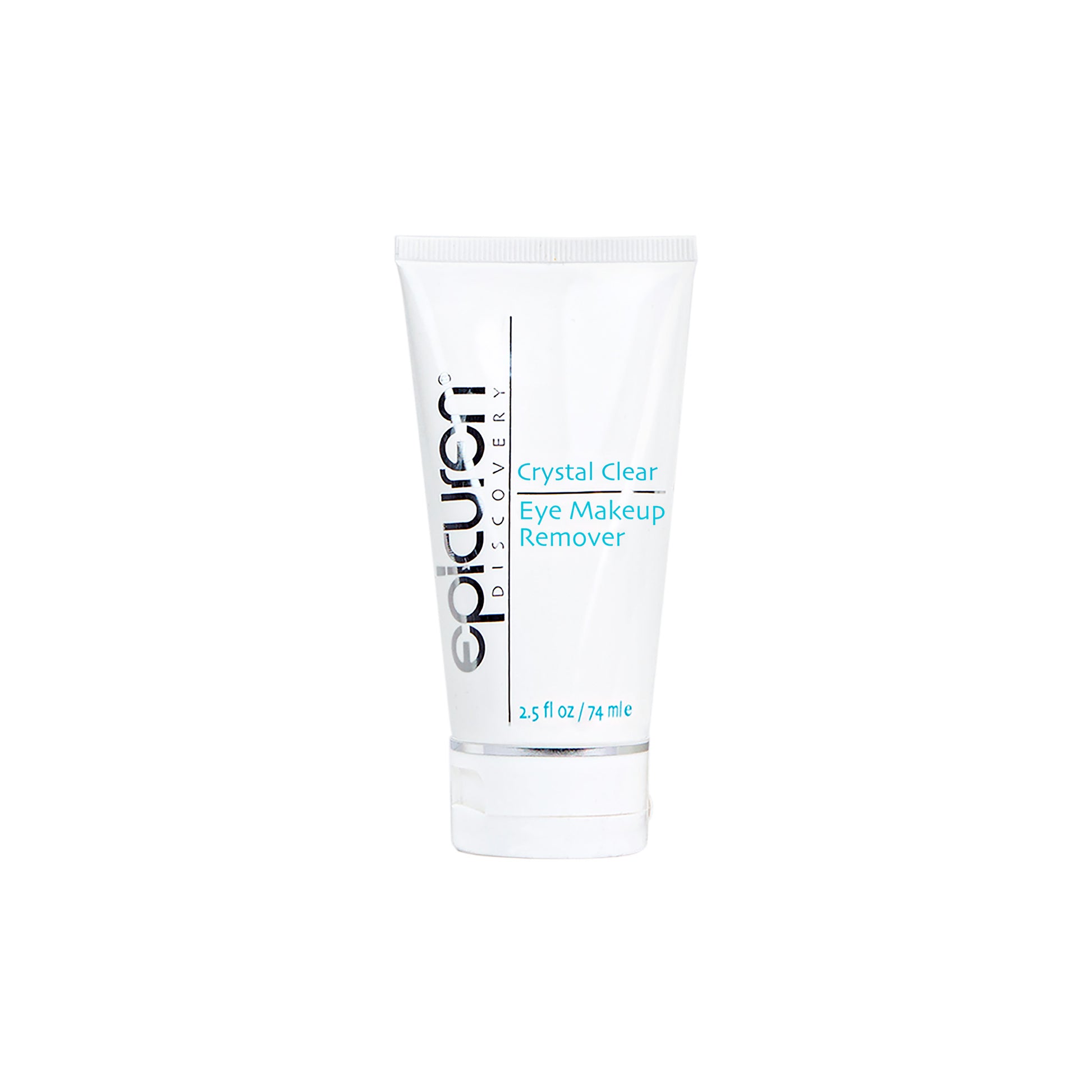 Front view of a bottle of Crystal Clear Eye Makeup Remover from Epicuren Discovery.